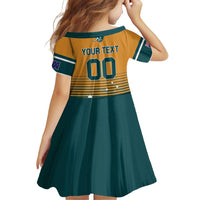 Custom Rugby Australia Family Matching Off Shoulder Short Dress and Hawaiian Shirt Junior Wallabies Go Champions LT01 - Polynesian Pride