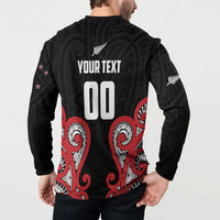 Custom Rugby New Zealand Button Sweatshirt Baby Black Go Champions