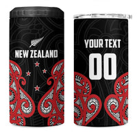 Custom Rugby New Zealand 4 in 1 Can Cooler Tumbler Baby Black Go Champions LT01 One Size: 16 oz Black - Polynesian Pride