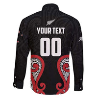 Custom Rugby New Zealand Family Matching Long Sleeve Bodycon Dress and Hawaiian Shirt Baby Black Go Champions