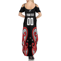 Custom Rugby New Zealand Summer Maxi Dress Baby Black Go Champions LT01 - Polynesian Pride