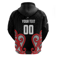 Custom Rugby New Zealand Zip Hoodie Baby Black Go Champions