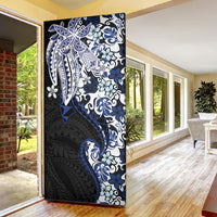 Monstera Plumeria Flowers Blue Door Cover Polynesian Pattern LT01 - Polynesian Pride