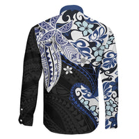 Monstera Plumeria Flowers Blue Family Matching Mermaid Dress and Hawaiian Shirt Polynesian Pattern LT01 - Polynesian Pride