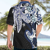 Monstera Plumeria Flowers Blue Hawaiian Shirt Polynesian Pattern LT01 - Polynesian Pride