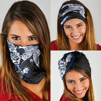 Monstera Plumeria Flowers Blue Neck Gaiter Polynesian Pattern LT01 - Polynesian Pride