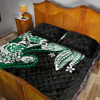 Monstera Plumeria Flowers Green Quilt Bed Set Polynesian Pattern LT01 - Polynesian Pride