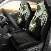 Monstera Plumeria Flowers Olive Green Car Seat Cover Polynesian Pattern LT01 - Polynesian Pride