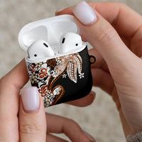 Monstera Plumeria Flowers Orange AirPods Case Polynesian Pattern LT01 - Polynesian Pride