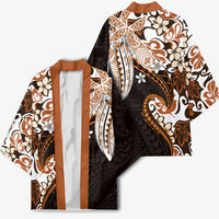 Monstera Plumeria Flowers Orange Kimono Polynesian Pattern LT01 - Polynesian Pride