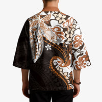 Monstera Plumeria Flowers Orange Kimono Polynesian Pattern LT01 - Polynesian Pride