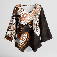 Monstera Plumeria Flowers Orange Kimono Sleeve Blouse Polynesian Pattern LT01 Female Orange - Polynesian Pride
