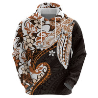 Monstera Plumeria Flowers Orange Zip Hoodie Polynesian Pattern LT01 - Polynesian Pride