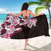 Monstera Plumeria Flowers Pink Sarong Polynesian Pattern LT01 - Polynesian Pride
