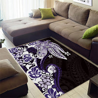 Monstera Plumeria Flowers Purple Area Rug Polynesian Pattern LT01 - Polynesian Pride