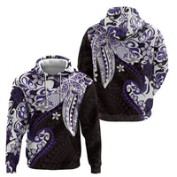 Monstera Plumeria Flowers Purple Hoodie Polynesian Pattern LT01 - Polynesian Pride