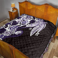 Monstera Plumeria Flowers Purple Quilt Polynesian Pattern LT01 - Polynesian Pride