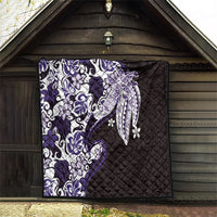 Monstera Plumeria Flowers Purple Quilt Polynesian Pattern LT01 - Polynesian Pride