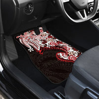 Monstera Plumeria Flowers Red Car Mats Polynesian Pattern LT01 - Polynesian Pride