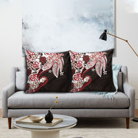 Monstera Plumeria Flowers Red Pillow Cover Polynesian Pattern LT01 - Polynesian Pride