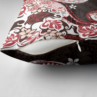 Monstera Plumeria Flowers Red Pillow Cover Polynesian Pattern LT01 - Polynesian Pride