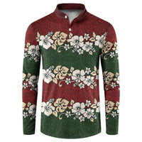 Hawaiian Hibiscus Christmas Color Button Sweatshirt Unique