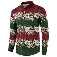 Hawaiian Hibiscus Christmas Color Button Sweatshirt Unique