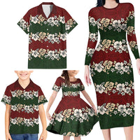 Hawaiian Hibiscus Christmas Color Family Matching Long Sleeve Bodycon Dress and Hawaiian Shirt Unique LT01 - Polynesian Pride