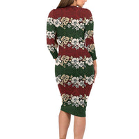 Hawaiian Hibiscus Christmas Color Family Matching Long Sleeve Bodycon Dress and Hawaiian Shirt Unique LT01 - Polynesian Pride