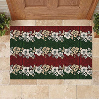 Hawaiian Hibiscus Christmas Color Rubber Doormat Unique
