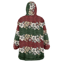 Hawaiian Hibiscus Christmas Color Wearable Blanket Hoodie Unique
