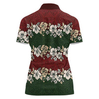 Hawaiian Hibiscus Christmas Color Women Polo Shirt Unique