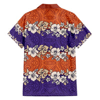 Hawaiian Hibiscus Family Matching Tank Maxi Dress and Hawaiian Shirt Orange and Purple Unique LT01 - Polynesian Pride