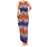Hawaiian Hibiscus Family Matching Tank Maxi Dress and Hawaiian Shirt Orange and Purple Unique LT01 Mom's Dress Orange - Polynesian Pride