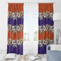 Hawaiian Hibiscus Window Curtain Orange and Purple Unique LT01 - Polynesian Pride