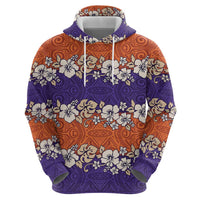 Hawaiian Hibiscus Zip Hoodie Orange and Purple Unique LT01 - Polynesian Pride