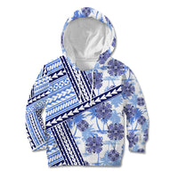 Hawaii Quilt Kid Hoodie Kakau Polynesian Pattern Blue Version LT01 Hoodie Blue - Polynesian Pride