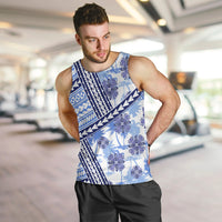 Hawaii Quilt Men Tank Top Kakau Polynesian Pattern Blue Version LT01 Blue - Polynesian Pride