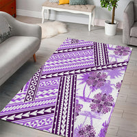 Hawaii Quilt Area Rug Kakau Polynesian Pattern Lilac Version LT01 - Polynesian Pride