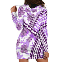 Hawaii Quilt Hoodie Dress Kakau Polynesian Pattern Lilac Version LT01 - Polynesian Pride