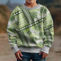 Hawaii Quilt Kid Ugly Christmas Sweater Kakau Polynesian Pattern Olive Green Version LT01 - Polynesian Pride