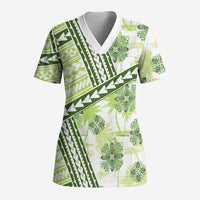 Hawaii Quilt Scrub Top Kakau Polynesian Pattern Olive Green Version - Polynesian Pride