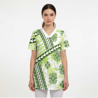 Hawaii Quilt Scrub Top Kakau Polynesian Pattern Olive Green Version - Polynesian Pride