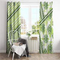 Hawaii Quilt Window Curtain Kakau Polynesian Pattern Olive Green Version LT01 - Polynesian Pride