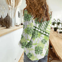 Hawaii Quilt Women Casual Shirt Kakau Polynesian Pattern Olive Green Version LT01 - Polynesian Pride