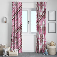 Hawaii Quilt Window Curtain Kakau Polynesian Pattern Mauve Pink Version LT01 - Polynesian Pride