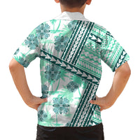 Hawaii Quilt Hawaiian Shirt Kakau Polynesian Pattern Teal Version LT01 - Polynesian Pride