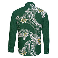 Polynesian Hawaiian Plumeria Tribal Pattern Family Matching Puletasi and Hawaiian Shirt Green Version LT01 - Polynesian Pride