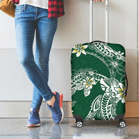 Polynesian Hawaiian Plumeria Tribal Pattern Luggage Cover Green Version