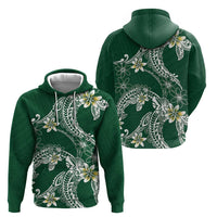 Polynesian Hawaiian Plumeria Tribal Pattern Zip Hoodie Green Version LT01 - Polynesian Pride